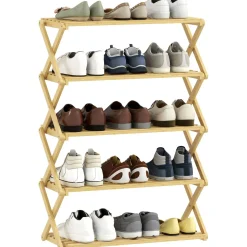 Zapatero Leslie Homcom diseño plegable natural