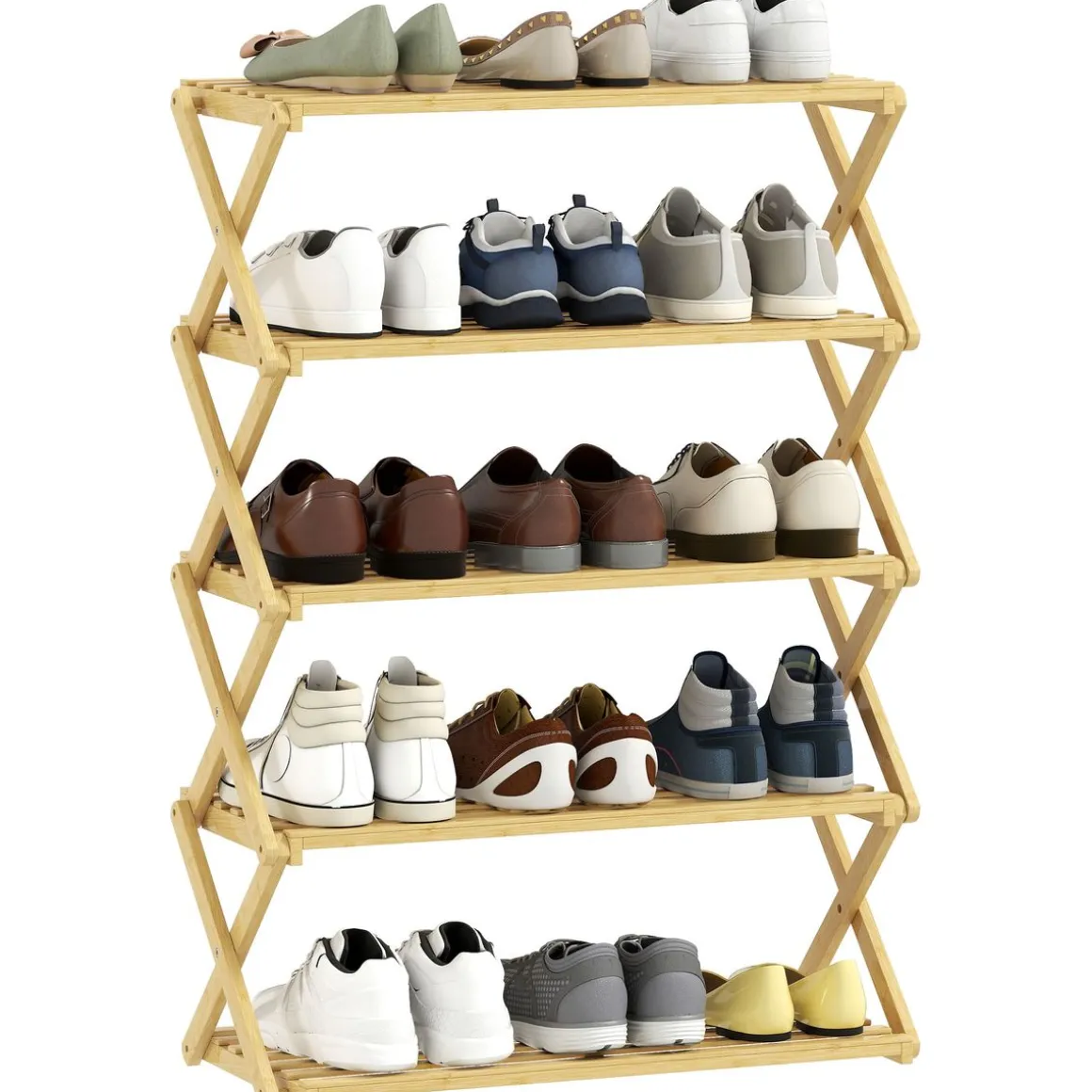 Zapatero Leslie Homcom diseño plegable natural