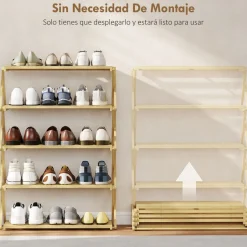 Zapatero Leslie Homcom diseño plegable natural