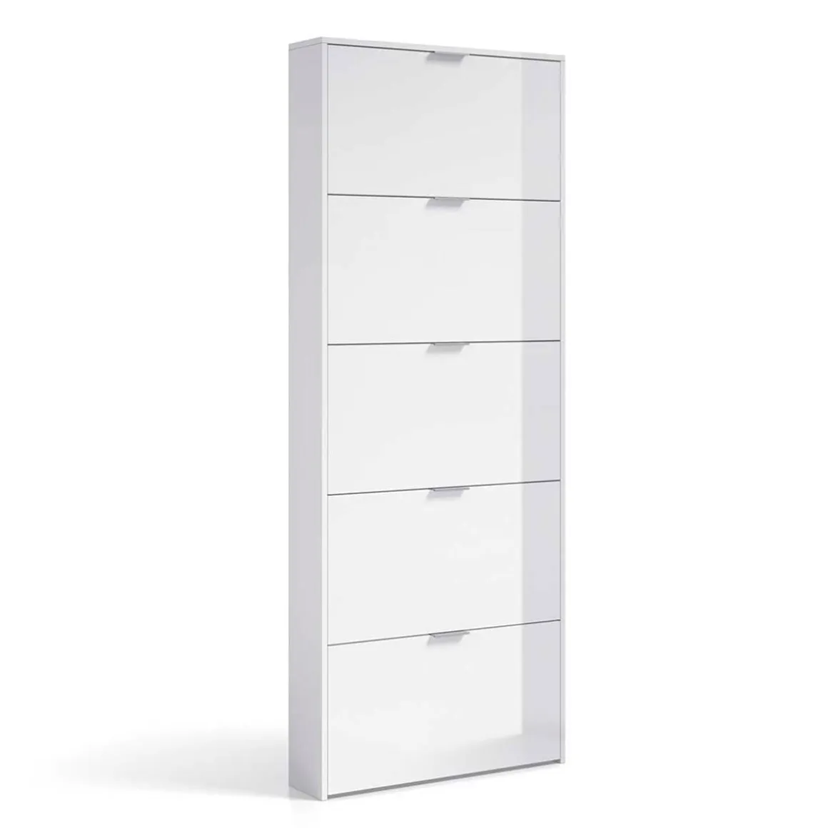 Zapatero Maelys 5 puertas blanco brillo 180x70x17 cm