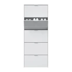 Zapatero Maelys 5 puertas blanco brillo 180x70x17 cm