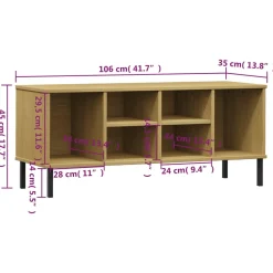 Zapatero Mieles 6 compartimentos madera de pino natural 45x106x35 cm