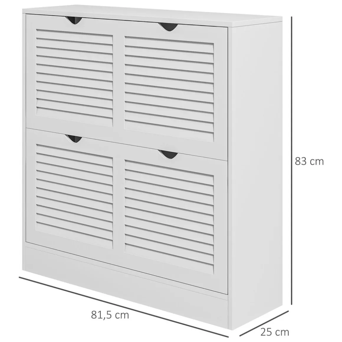 Zapatero Milú Homcom 2 cajones abatibles blanco 83x81,5x25 cm