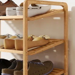 Zapatero Mio Homcom 3 niveles 12 pares natural 50,8x76x33 cm