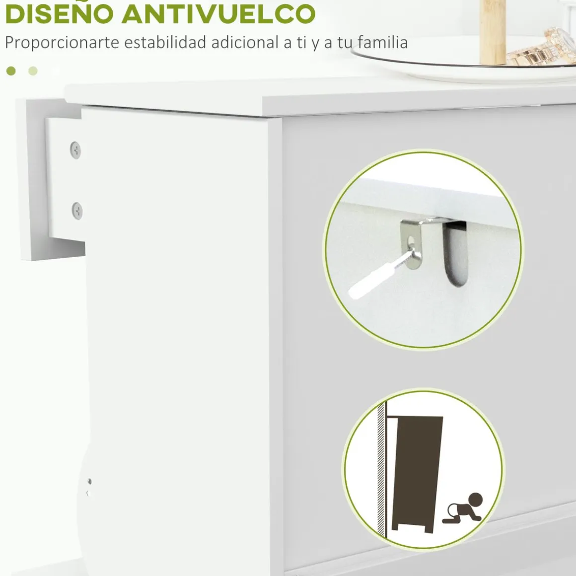 Zapatero Nussa Homcom 2 puertas + cajón 8 pares blanco 98,5x60x23,5 cm