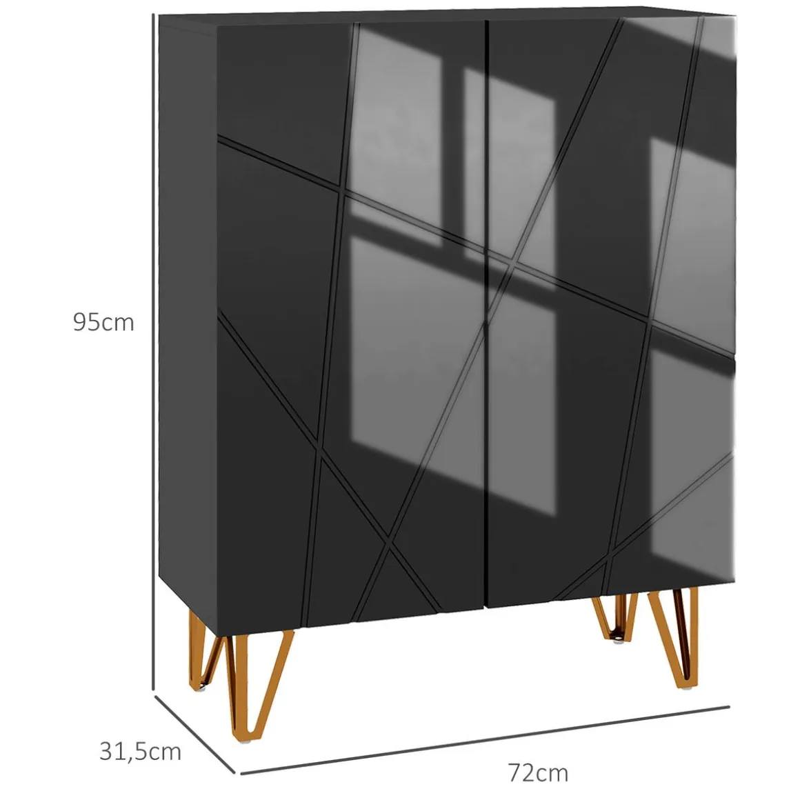 Zapatero Pro Homcom 2 puertas + 5 estantes negro 97x72x31,5 cm
