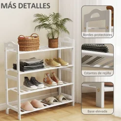Zapatero Rio Homcom 4 estantes 12 pares 72x67,5x24,7 cm