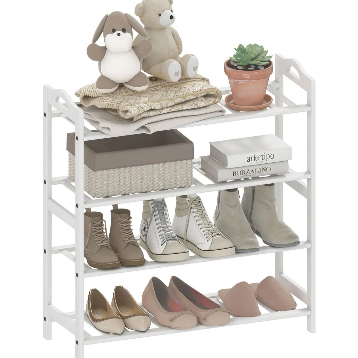 Zapatero Rio Homcom 4 estantes 12 pares 72x67,5x24,7 cm
