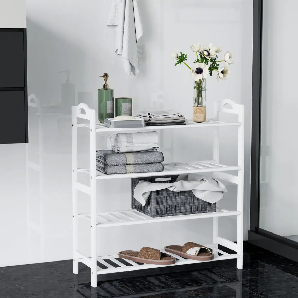 Zapatero Rio Homcom 4 estantes 12 pares 72x67,5x24,7 cm
