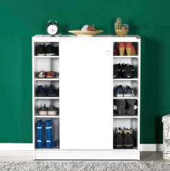 Zapatero Rombo 2 puertas correderas 105x92x38 cm