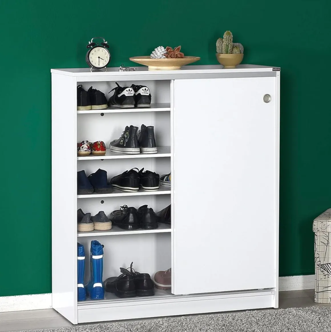 Zapatero Rombo 2 puertas correderas 105x92x38 cm