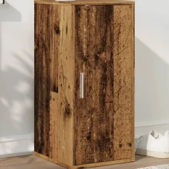 Zapatero Rustie con puerta + 5 compartimentos madera 70x32x35 cm