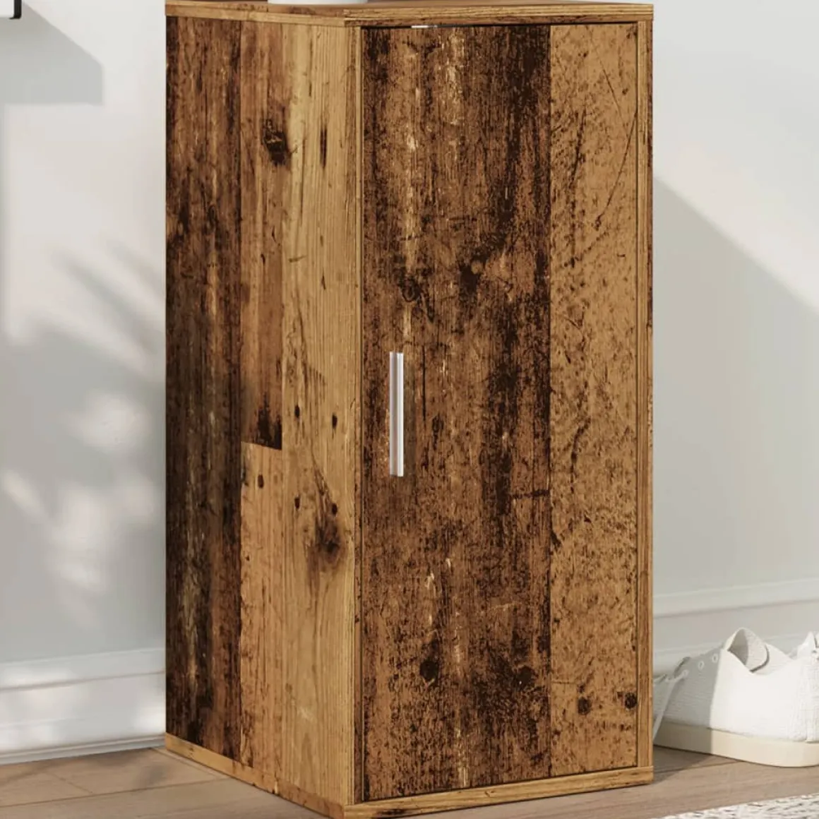 Zapatero Rustie con puerta + 5 compartimentos madera 70x32x35 cm