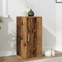 Zapatero Rustie con puerta + 5 compartimentos madera 70x32x35 cm
