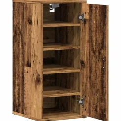 Zapatero Rustie con puerta + 5 compartimentos madera 70x32x35 cm