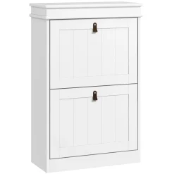 Zapatero Somer Homcom 2 puertas 10 pares blanco 82,5x54x24 cm