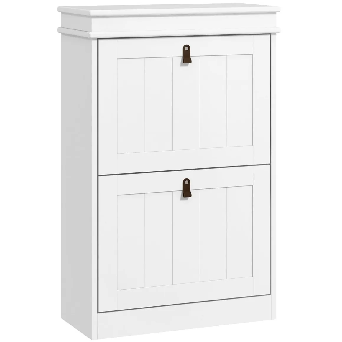 Zapatero Somer Homcom 2 puertas 10 pares blanco 82,5x54x24 cm