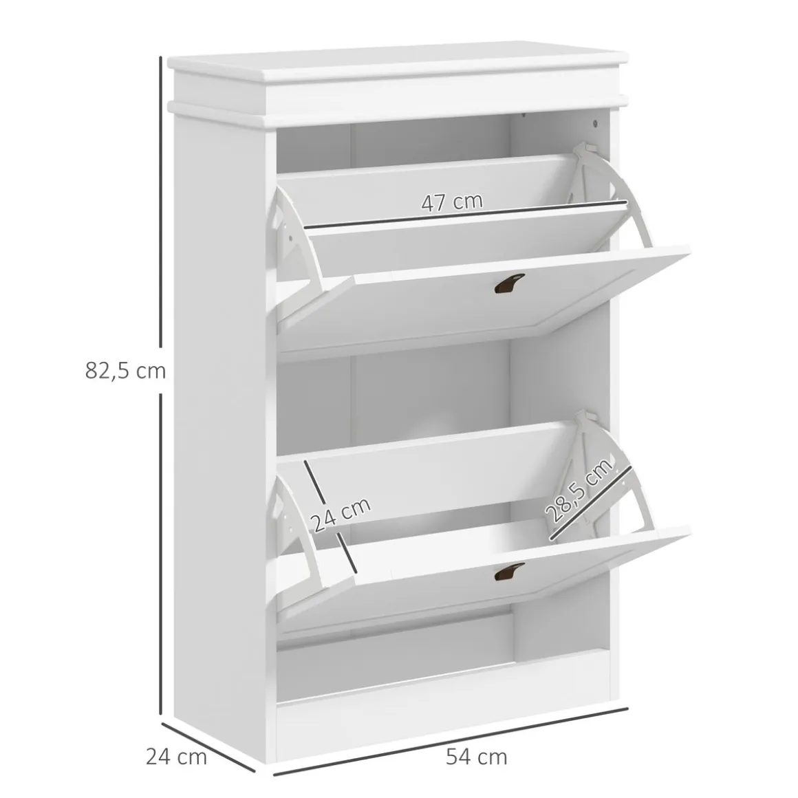 Zapatero Somer Homcom 2 puertas 10 pares blanco 82,5x54x24 cm