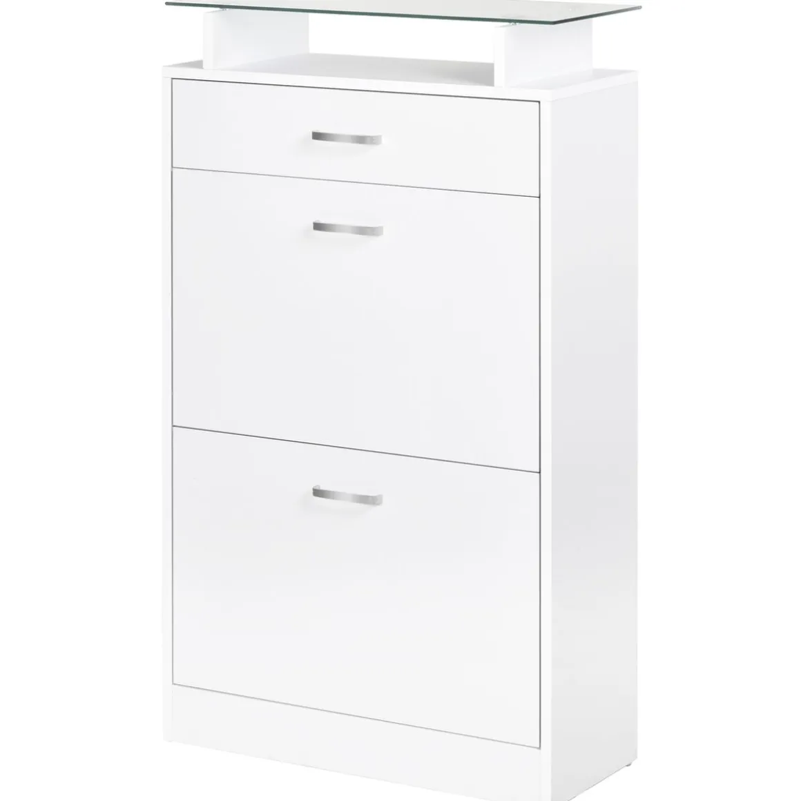 Zapatero Tarsia Homcom 3 cajones + estante blanco 105,5x60x24 cm