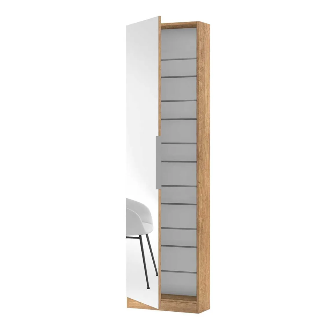 Zapatero Trend 1 puerta + espejo 180x50x20 cm