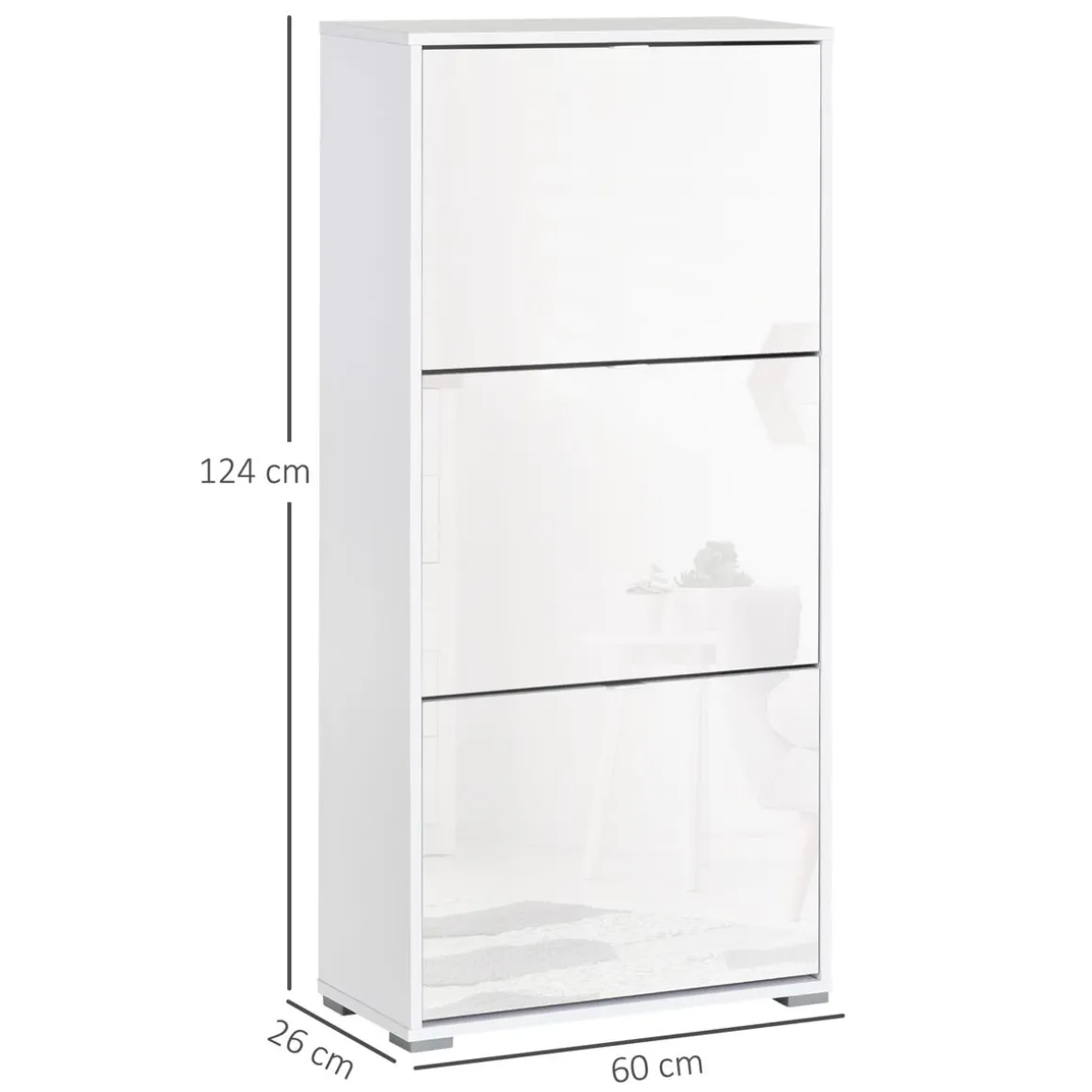 Zapatero Vergel Homcom 3 cajones 18 pares 124x60x26 cm