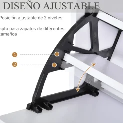 Zapatero Vergel Homcom 3 cajones 18 pares 124x60x26 cm