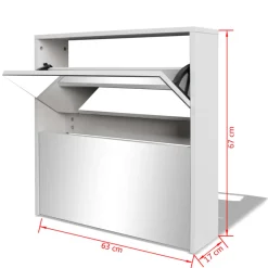 Zapatero Virgo 2 compartimentos + espejo 67x63x17 cm