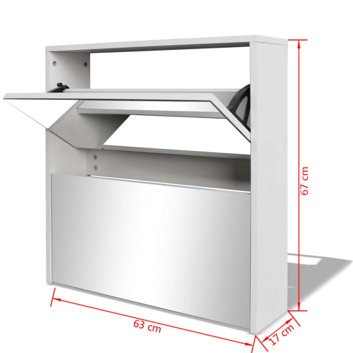 Zapatero Virgo 2 compartimentos + espejo 67x63x17 cm